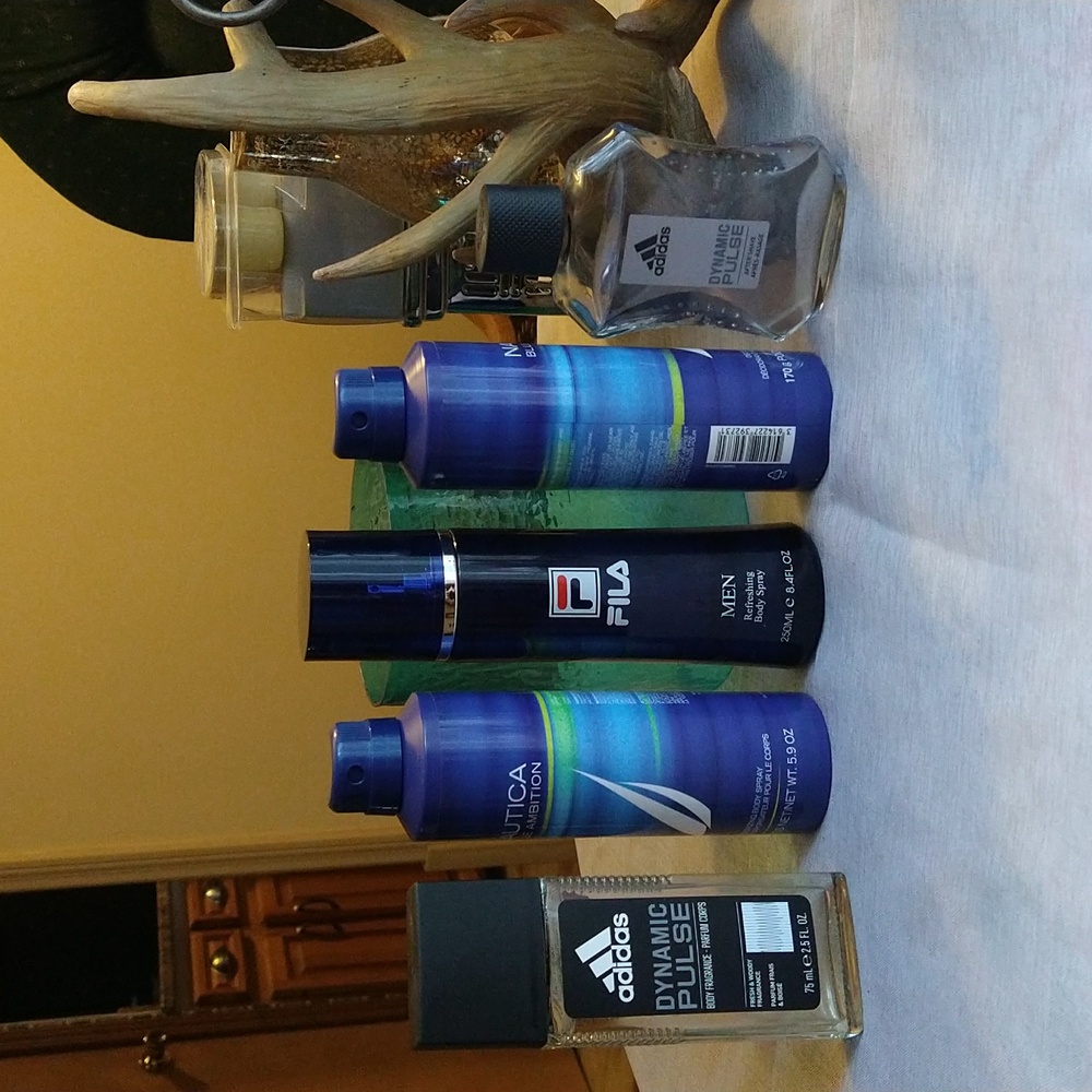 5PC FLA+Adidas+Nautica ♣️💙Men Body Spray♣️💙NWOB 8.4oz+5.9oz